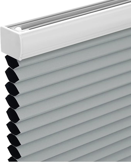Changshade Cordless Cellular Shades, Blackout Honeycomb Shades for Windows, Pull Down Pleated Blinds, Easy to Install for Indoor Windows and French Doors,23" W x 36" H, Grey