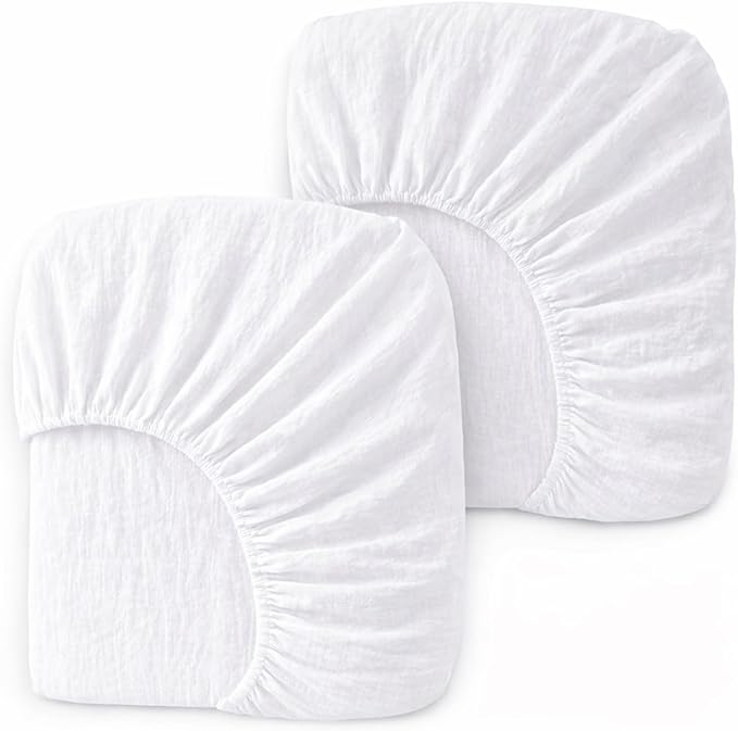 PET REJOIR 2 Pack White Muslin Changing Pad Cover for Baby Girl & Boys- Neutral Breathable Soft Diaper Changing Pad Sheets Fitted Portable Travel Changing Pad 17"x 33"- Nursery Décor