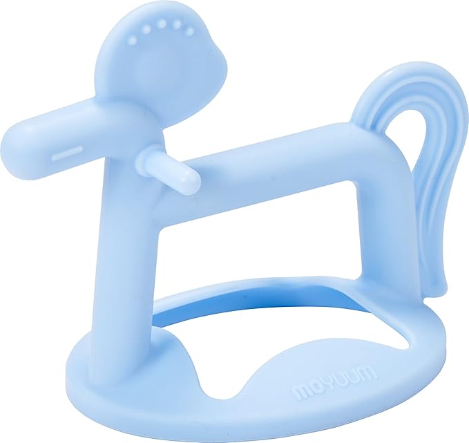 Moyuum Silicone Pony Teether Toy | Made in Korea, Provides Teething Relief, Wearable Wrist Teether is Easy to Hold, Drop Resistant Bracelet, Babies 3+ Months