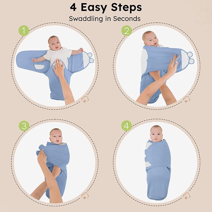 Yoofoss Baby Swaddles for Newborns 100% Organic Cotton, Adjustable Swaddle Sleep Sack 0-3 Months Newborn Swaddle Sack, Breathable Soft(Small)