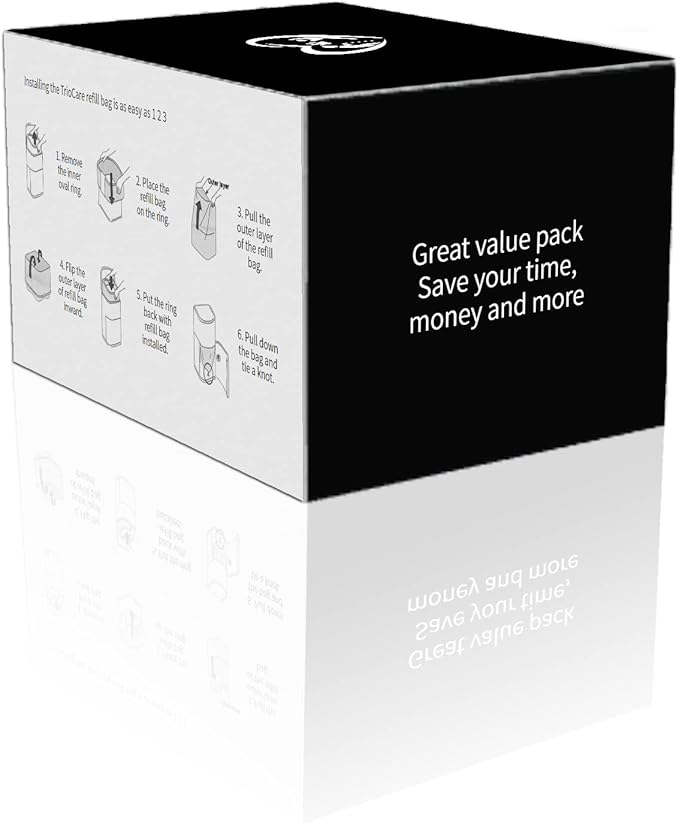 TrioCare - 6 Pack Diaper Refill Liners Bags - Hold Up To 3528 Count Diapers - Disposable Biodegradable Diaper Pail Liners – Adult Senior Baby Smell Odor Locking Blocking Eliminator Bags