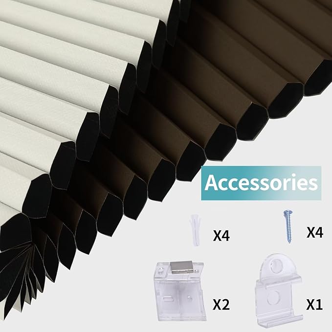 MYshade Cordless Blackout Window Blinds & Shades Pull Down Room Darkening Window Shades Light Blocking Honeycomb Cellular Shade for Indoor Windows Easy to Install 33 inch Wide, H72 Taupe Blinds