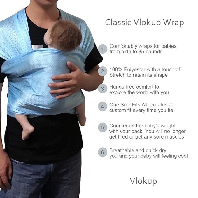 Baby Wrap Sling Carrier for Newborn, Infant, Toddler, Kid | Breathable Lightweight Stretch Mesh Water Sling | Nice for Summer, Pool, Beach, Swimming | Perfect Shower Gift Gray
