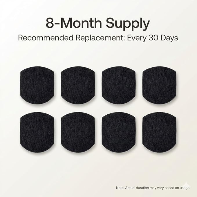 QalryXen 8 Pack Diaper Pail Deodorizer Refills Compatible with Ubbi Diaper Pail, Activated Charcoal Odor Absorbing Carbon Filters for Baby Diaper Trash Can, Helps Control Odors & Keep Home Fresh