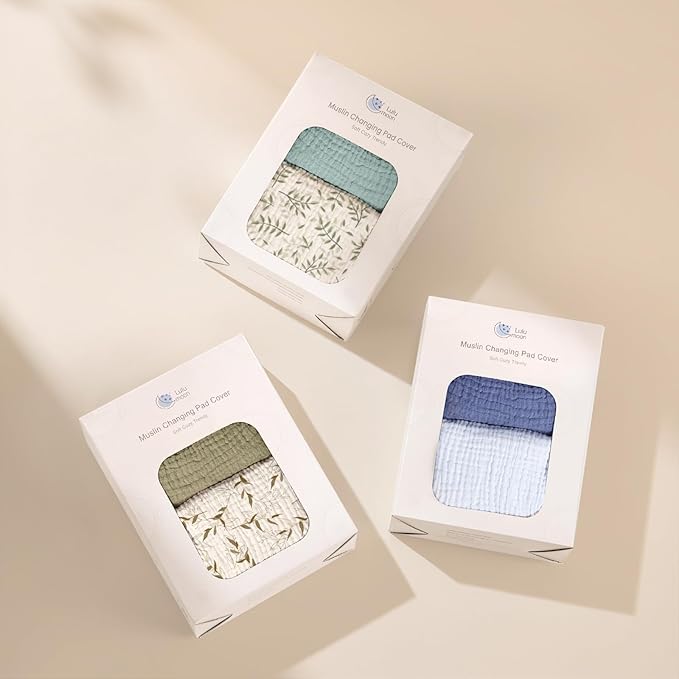 lulumoon Muslin Changing Pad Cover: Baby Diaper Changing Table Pad Cover - Changing Pad Sheets for Girls Boys