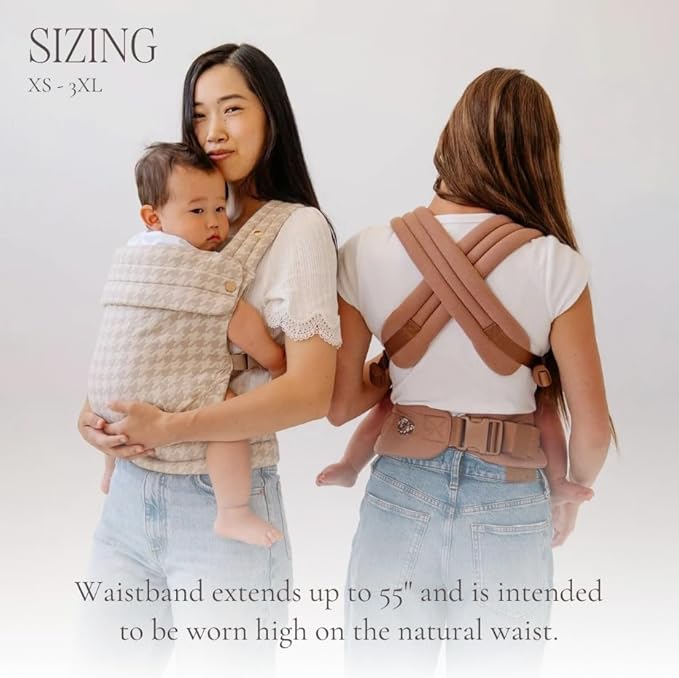 Mabē Monarch Ergonomic Baby Carrier – Premium Cotton Soft Structured Newborn to Toddler Carrier with Hip-Healthy Design, 3 Carry Positions (7-35lbs), Lightweight & Breathable (Evergreen Check)