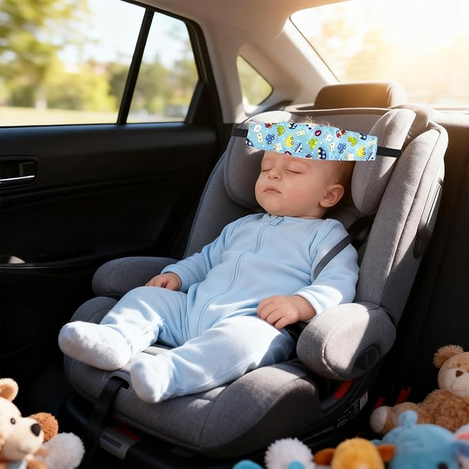 4 Pcs Baby Car Seat Head Support Toddler Infant Head Support Neck Relief Strap Headrest Sleeping Traveling for Kids Children Child Baby(Car, Dinosaur, Whale, Owl)