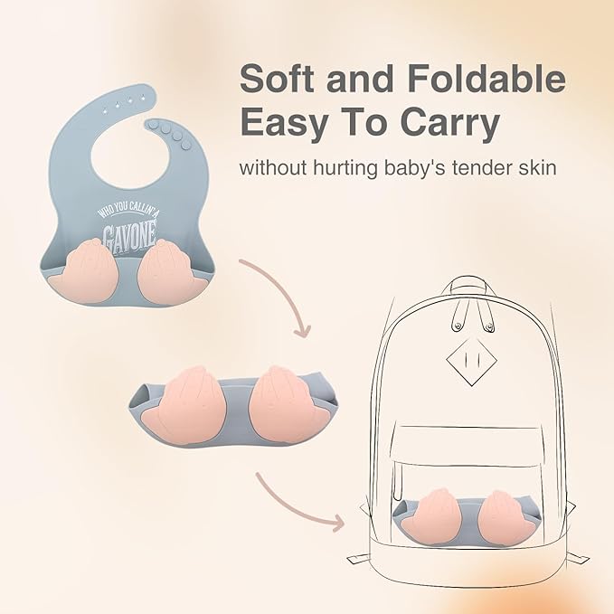 Teasin' Teethers Funny Italian Silicone Baby Bib with Pocket Food Catcher for Toddlers and Infants Funny Baby Bib Gift