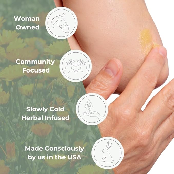 Baby Salve, Diaper Balm Ointment, Drool Rash Prevention, Natural Diaper Cream, Calendula Thyme Burdock Cream, Baby Eczema Acne and Rash Treatment, 4 oz, Ora’s Amazing Herbal