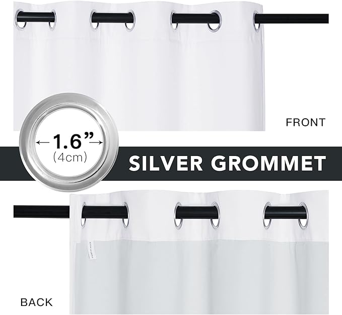 RYB HOME PM 2.5 Filter Curtains for Living Room/Bedroom, Soundproof Blackout Large Window Curtains for Dust Sandstorms Smog Pollen Odor Filtering, Pure White, W42 x L84 inch, 2 Panels