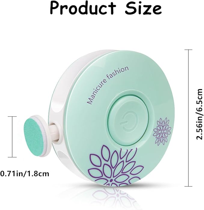 Baby Nail Trimmer Electric Baby Nail File, Baby Nail Clippers, 6 Grinding Heads, Safe Easy Quiet Baby Nail Grooming Care Kit for Newborn Infant Toddler Adult Battery Operated (Not Included)