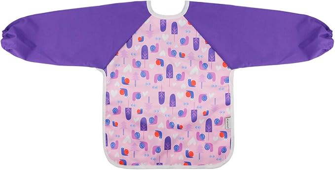 Hi Sprout Infant Toddler Baby Waterproof Sleeved Bib, Bib with Sleeves&Pocket, 6-24 Months