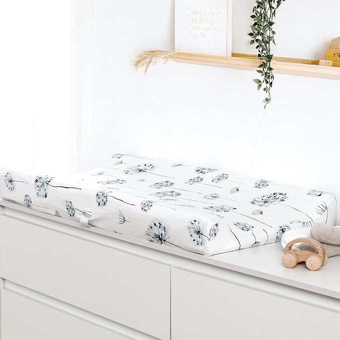 GRSSDER Stretch Ultra Soft Jersey Knit Changing Pad Cover Set 2 Pack, Change Table Pad Covers Fit 32"/34" x 16" Pads Safe and Snug, Pretty Swan/Watercolor Dandelion for Baby