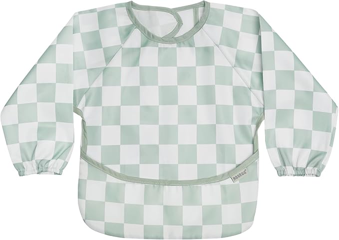 haakaa Long Sleeve Baby Bib, Waterproof & Adjustable Baby Smock Bib for Eating, Painting & Play, Easy Wipe Clean, 6–24M