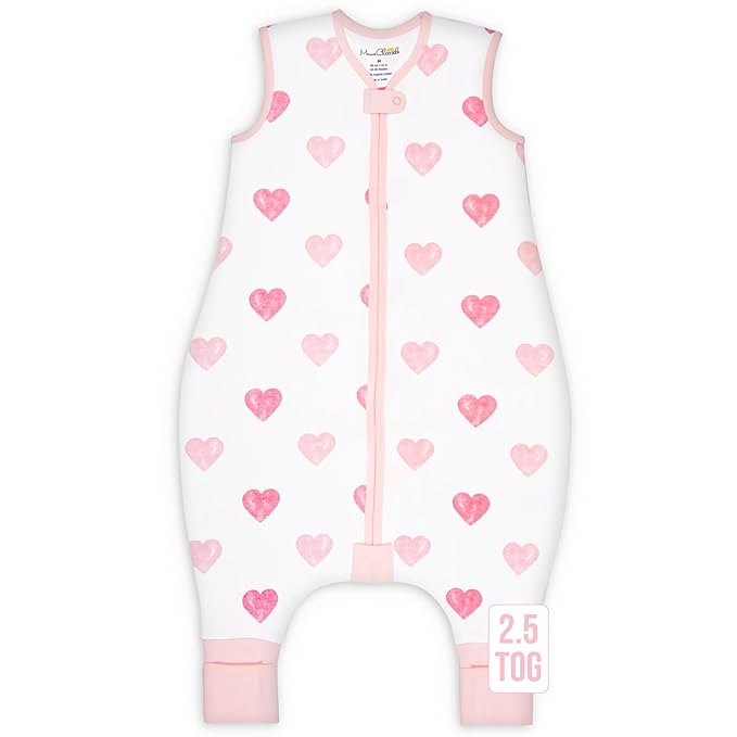 Mama Cheetah Toddler Sleep Sack with Feet, 2.5 TOG Organic Cotton Baby Sleeping Bag with Legs, Winter Baby Wearable Blankets for Early Walker 6-18 Month