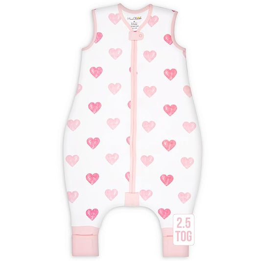 Mama Cheetah Toddler Sleep Sack with Feet 4T - 5T, 2.5 TOG Organic Cotton Baby Sleeping Bag with Legs, Baby Wearable Blankets for Walkers w/ 2-Way Zipper, Sleep Sack for Girls & Boys, Early Walker