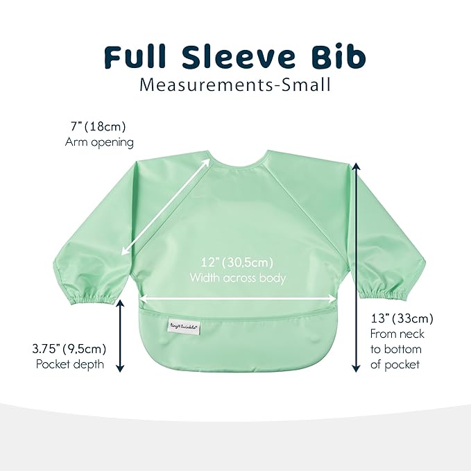 Tiny Twinkle Long Sleeve Bib for Babies & Toddlers | 2-Pack Waterproof Smock Bib for Eating | Machine Washable & Mess-Proof Feeding Essentials | Newborn Shower Gift (Mermaid,6–24M)