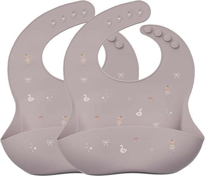 noüka Baby Feeding Bib | 100% Food-Grade Silicone | Comes With A Deep Pocket | Mess Proof & Soft | Dishwasher Friendly