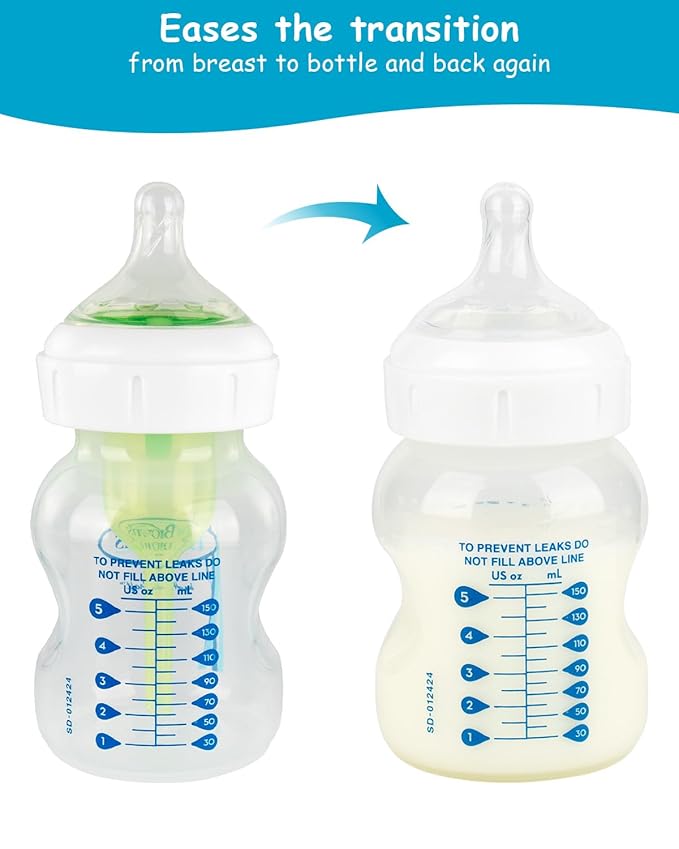 Silicone Nipple for Dr. Brown's Natural Flow Level 2 Wide-Neck Baby Bottle, 3m+, Medium Flow, 6 Count