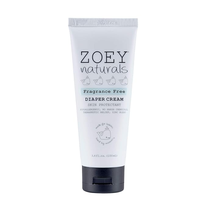 Zoey Naturals Baby Diaper Cream - Pediatrician & Dermatologist Approved - Zinc Oxide & Kaolin Clay Rash Protectant for Soothing Relief & Healing - Mom's Choice Award Winner - Fragrance Free 3.4 oz