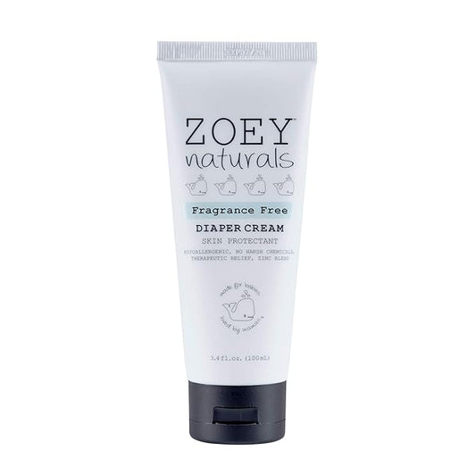 Zoey Naturals Baby Diaper Cream - Pediatrician & Dermatologist Approved - Zinc Oxide & Kaolin Clay Rash Protectant for Soothing Relief & Healing - Mom's Choice Award Winner - Fragrance Free 3.4 oz