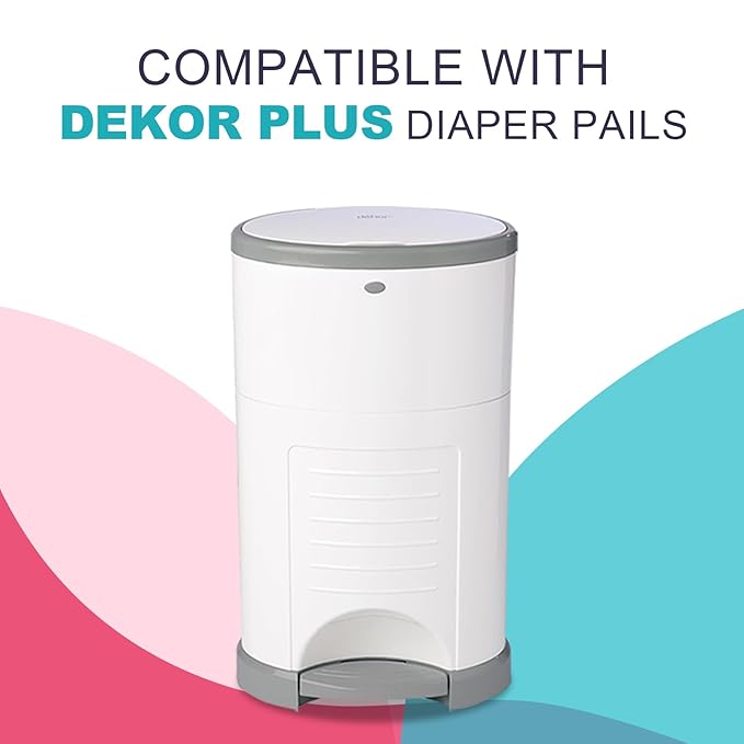Refills Compatible with DEKOR Plus Diaper Pail Refill Bags| 8 Pack| Super Powerful Odor Eliminator Extra Thick Diaper Pail Bags| Each Holds up to 6032 Diapers| Fresh Lemon Scent| Easy to Replace