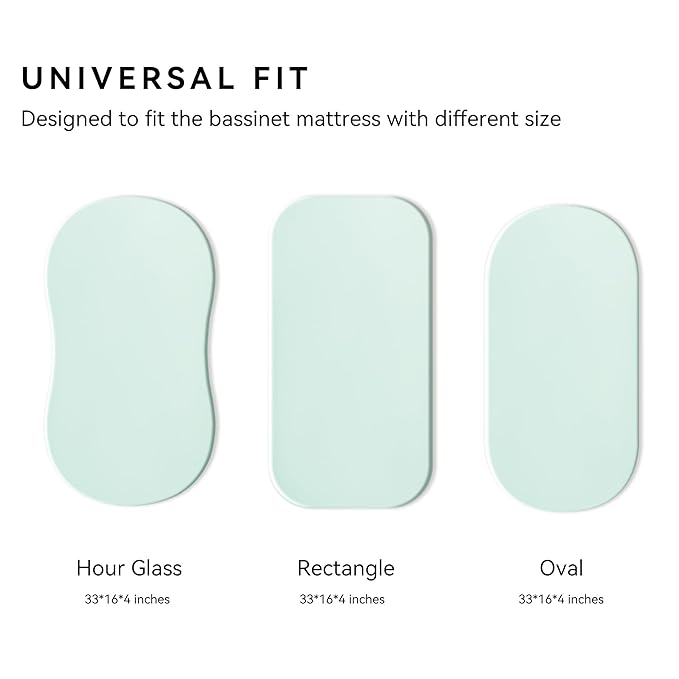TILLYOU Baby Bassinet Sheets for Girls Boys 2 Pack Baby Sheets for Square Rectangle Oval Bassinet Mattress 33X16 Inch, Fresh Flowers and Light Green