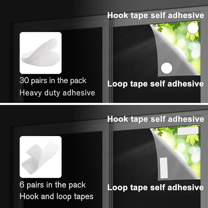 ULIGOOD Portable Blackout Shades (118" x 57") Travel Window Blackout Curtains, 100% Blackout Material Temporary Blackout Blinds for Baby Nursery, Bedroom, Caravan, Office or Travel Use