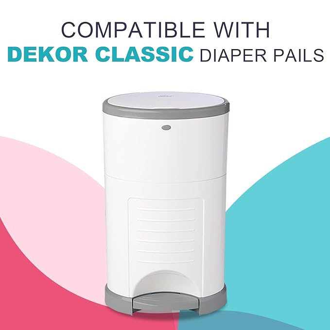Refills Compatible with DEKOR Classic Diaper Pail Refill Bags| 8 Pack| Super Powerful Odor Eliminator Extra Thick Diaper Pail Bags| Each Holds up to 5544 Diapers| Fresh Lemon Scent| Easy to Replace