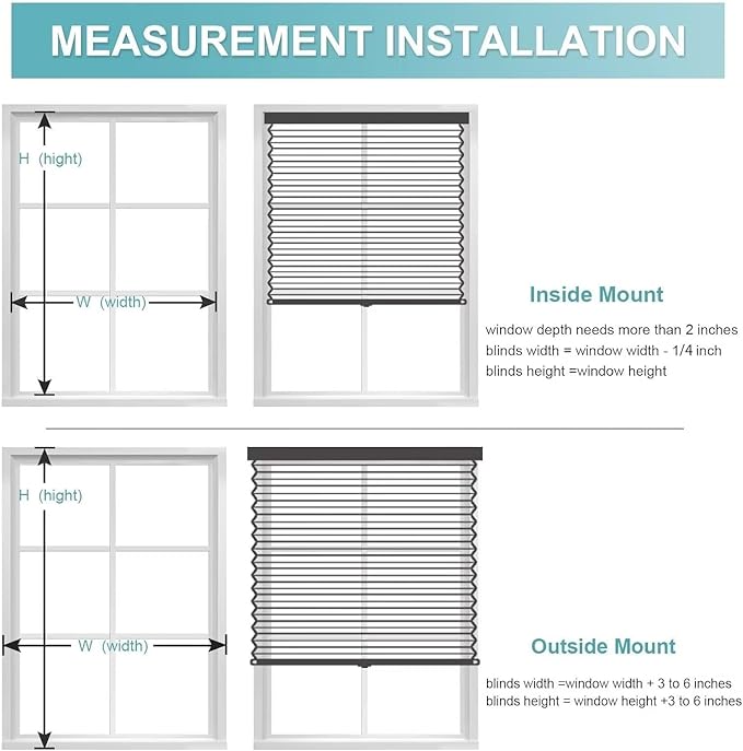 MYshade Cordless Blackout Window Blinds & Shades Pull Down Room Darkening Window Shades Light Blocking Honeycomb Cellular Shade for Indoor Windows Easy to Install 35.5 inch Wide, H72 Black Blinds