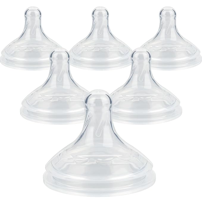 Silicone Nipple for Dr.Brown's Wide-Nick Baby Bottle & Glass Bottles,Level 3 Nipple, Fast Flow, 6m+, 6 Count
