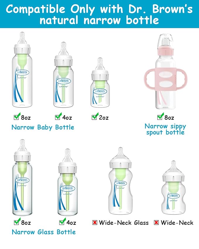 Silicone Nipple for Dr. Brown’s Natural Flow Level 3 Narrow Baby Bottle, Fast Flow, 6m+, 6 Count
