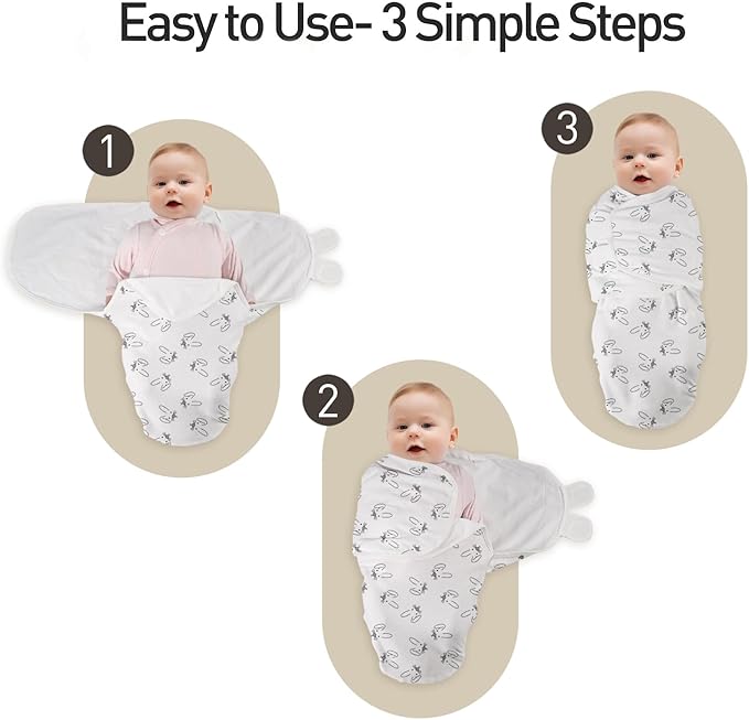 GLLQUEN BABY Swaddles for Newborn - 3 Pack Swaddle 0-3 Months, for Newborn Baby Boys and Girls, Soft Swaddle Blanket Wrap, Easy Change, Rainbow & Wave