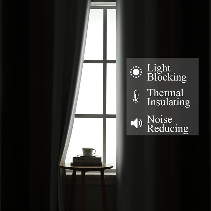 Estelar Textiler Brown and Greyish White Ombre Blackout Curtains 45 Inch Length 2 Panels, Full Room Darkening Gradient Drapes for Kitchen, Thermal Insulated Grommet Short Curtains for Bathroom,42Wx45L