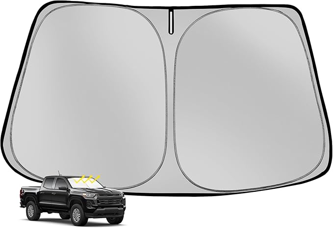 Windshield Sun Shade for 2023-2025 Che-vro-let/Chevy Colorado Foldable Sun Sunshade for Car Front Window Blocks UV Rays and Heat Automotive Interior Protector Custom Fit Accessories