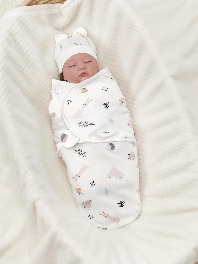 3-Pack Organic Baby Swaddle Sleep Sacks,Nursery Swaddling Blankets,Swaddles for Newborns Infant 0-3 Months