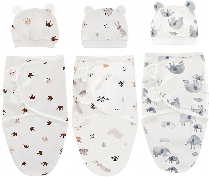3-Pack Organic Baby Swaddle Sleep Sacks,Nursery Swaddling Blankets,Swaddles for Newborns Infant 0-3 Months