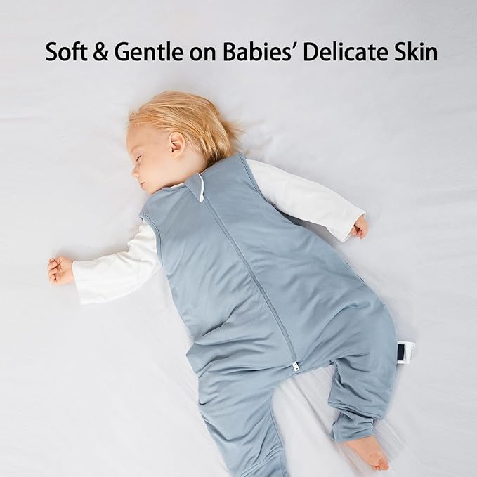 BubblePanda Rayon Made from Bamboo Toddler Sleep Sack with Feet 6-12 Months 1.0 Tog Ultra Soft Toddler Sleeping Sack Baby Sleep Bag Walker Quilted Wearable Blanket with Legs 2-Way Zipper Lightweight