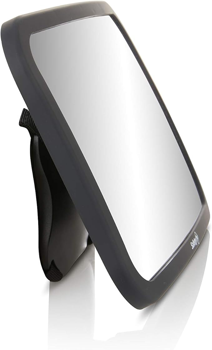 Safety 1st Baby Backseat Headrest Mirror for Rear Facing Infant Car Seat View, Universal Shatterproof Light & Wide Rearview Convex Glass, Black