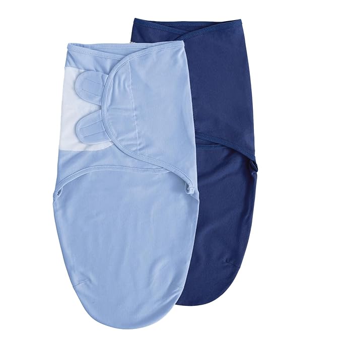 Organic Baby Swaddle Sleep Sacks, 2-Pack Swaddles for Newborns Baby Essentials, Infant 0-3 Months, 100% Cotton Soft & Snug Adjustable Wrap Nursery Swaddling Blankets Improves Sleep