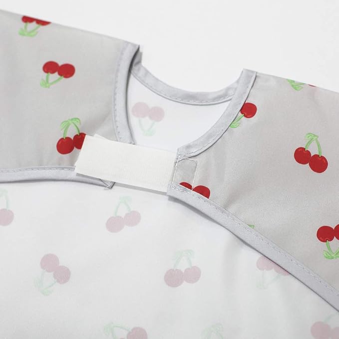 Plie Long Sleeve Waterproof Bib for Toddlers – Soft Feeding Smock for Baby Mealtime, Self-Feeding, BPA-Free, Easy Clean