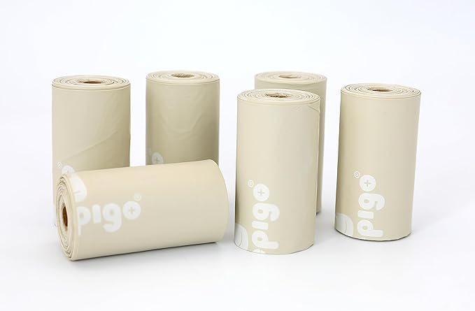 Keepigo, Compostable Disposable Diaper Bags Refills | 6 Rolls, 72 Leak-Proof, XL Biodegradable Baby Poop Bags | Eco-Friendly Diaper Trash Bags for Home, Travel, Pet Waste | Odor-Free,