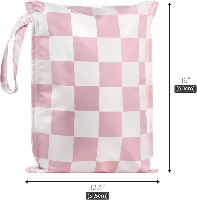 Wet Dry Bags Water Resistant - 2 Pack Reusable Waterproof Wet Dry Bag for Swimsuits & Baby Clothes - Leakproof Storage Pouch Bag for Travel & Baby Diaper - Travel Laundry Daycare Bags