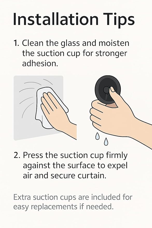 DREAM ART Anywhere Portable Blackout Curtain/Adjustable Blackout Shades/Temporary Blackout Blinds with Suction Cups for Nursery,Children Kids Bedroom or Travel Use,Black,1 pc W51xL71Inch(130X180cm)