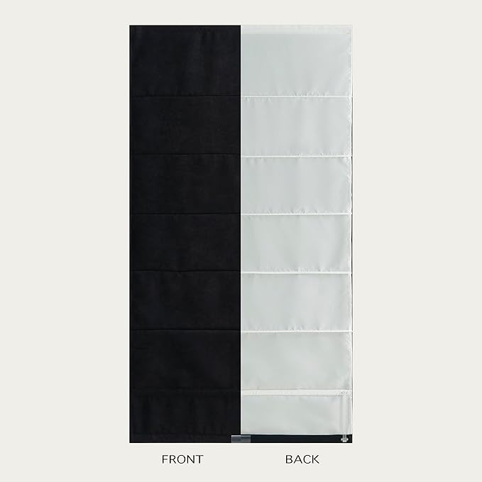 Blackout Roman Shades Cordless for Windows, Pull Down Window Shades Blinds with Heavy 430GSM Chenille & White Backing & Thermal Insulated & Hidden Cords, 24x60 Inches (Mottled Black)