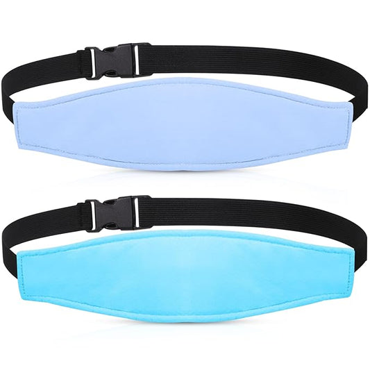 HESTYA 2 Pieces Baby Carseat Head Support Band Strap Headrest Stroller Seat Sleeping Headrest Neck Relief Head Strap Headband for Kids Children Toddler Infant(Fresh)
