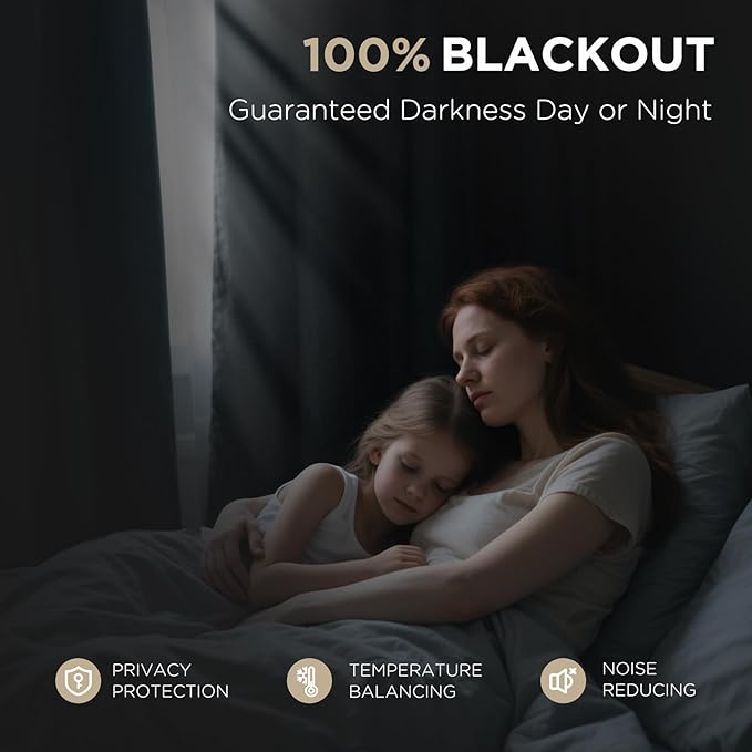 Joydeco Linen Blackout Curtains for Bedroom - 100% Light Blocking 1 Panels, Navy Blue Drapes 70" W x 90" L, Thermal Insulated Room Darkening Curtains for Living Room, Rod Pocket & Back Tabs