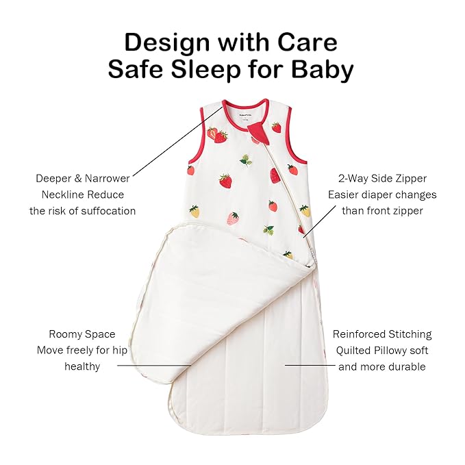 BubblePanda Rayon Made from Bamboo Sleep Sack 6-12 Months 1.0 Tog Soft Toddler Sleeping Sack for Babies 2-Way Zipper Baby Wearable Blanket