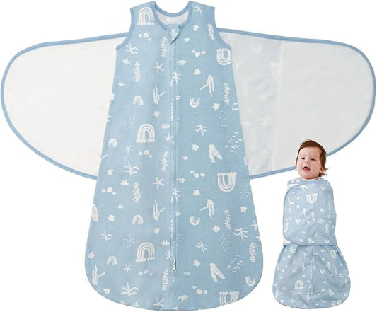 LILBESTIE Baby Swaddle Sleep Sack, 1.0 Tog New-Parent-Friendly Swaddle for Newborns & infant 6-12 Months Baby Wearable Blanket Reduce Startle Reflex, Newborn Boys Girls Registry Essentials