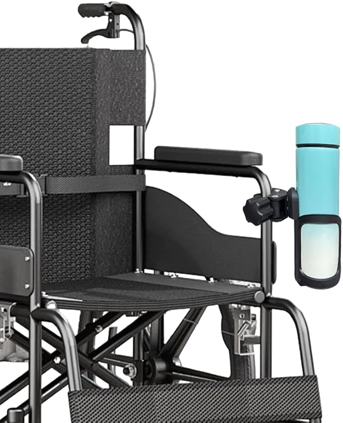Walker Cup Holder, Wheelchair Cup Holder, Universal Drinks Holder for Walker, Wheelchair, Rollator, Mobility Scooter Accessory for Elderly Seniors